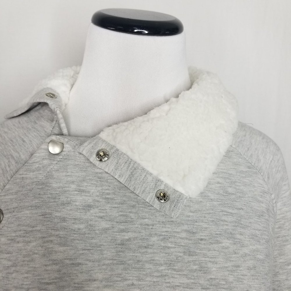 Maternity Sherpa Fleece Sweatshirt Light Gray - Picture 5 of 8